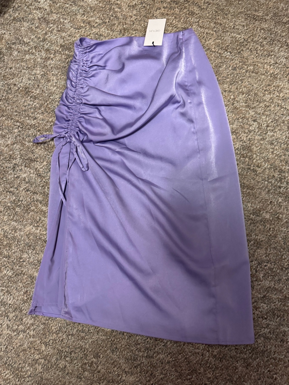 Greylin Lilac Satin Claudia Midi Skirt NWT